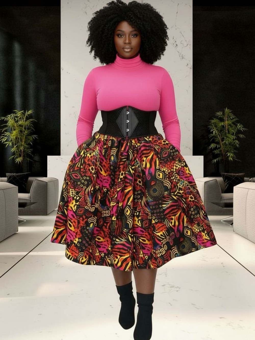 Vibrant Multi-Color A-Line Skirt